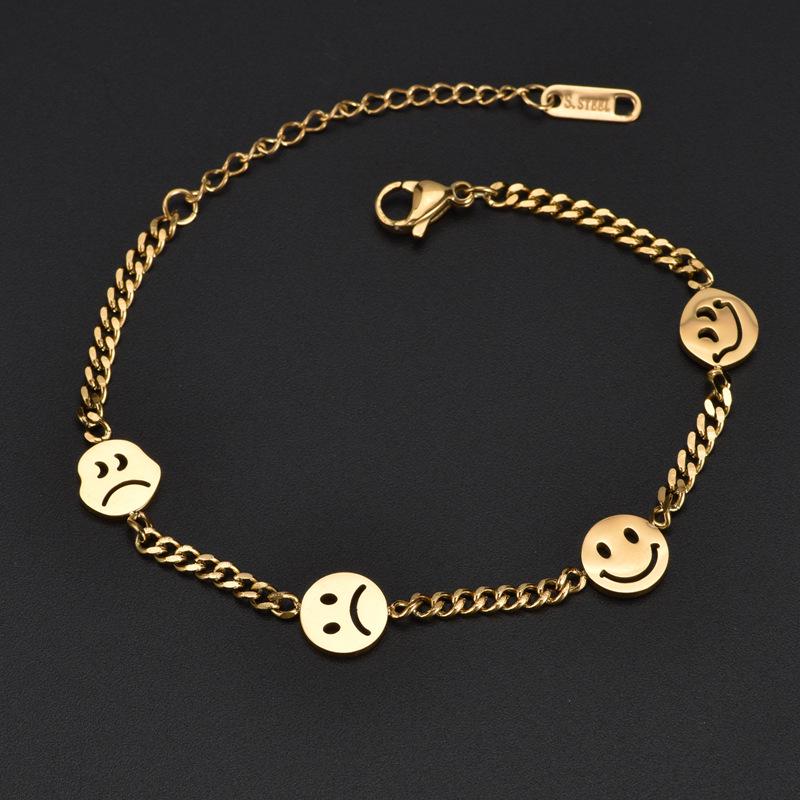 European Style Smiley Face Titanium Steel Bracelet for Women