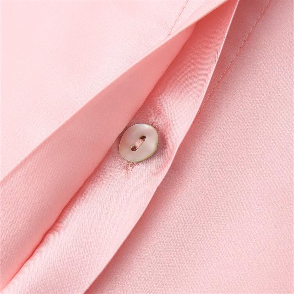 Spring/Summer 2025 Women's Floral Silk Satin Shirt: Elegant, Versatile, Comfy