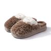 Bow cotton slippers female cute autumn and winter new home warm thick bottom ladies couple household fluffy slippers