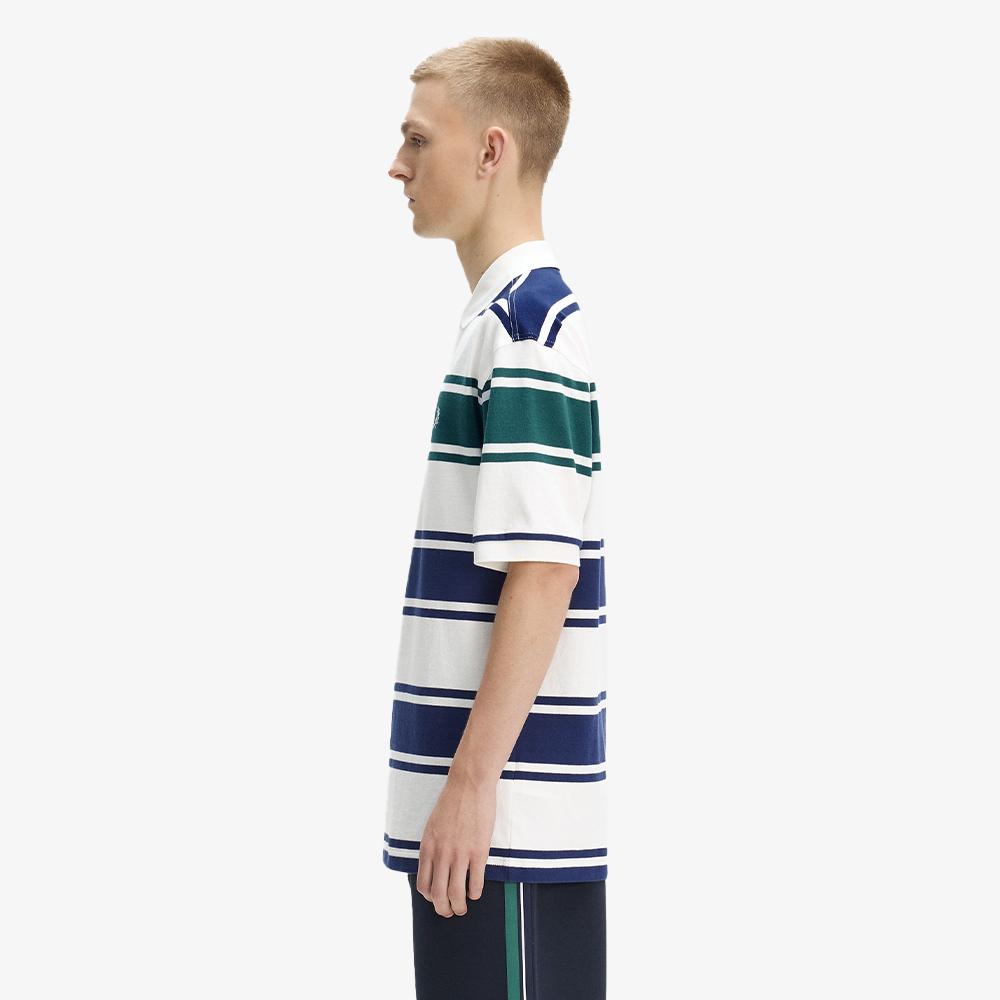 FRED PERRY [Sport] Relaxed Striped Polo Shirt - Snow White Afpm2612466-129