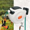 Retractable Garden Hose Reel Slow Return Auto Rewind Retractable Garden Hose Reel Wall Mount with Sprayer Nozzle for Car Wash