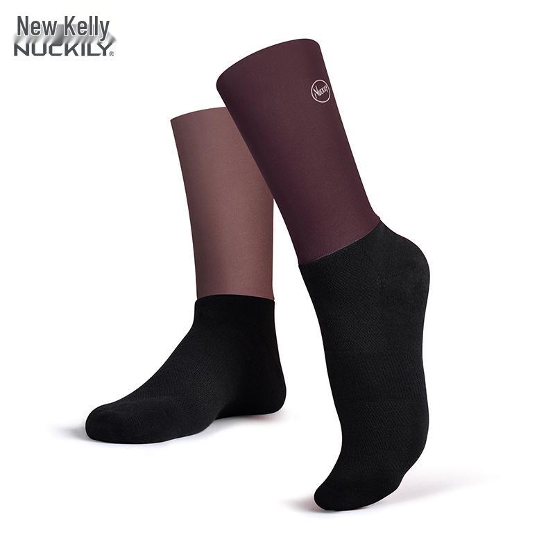 NUCKILY Anti-slip Compression Cycling & Running Socks, Unisex Mid-calf for All Seasons