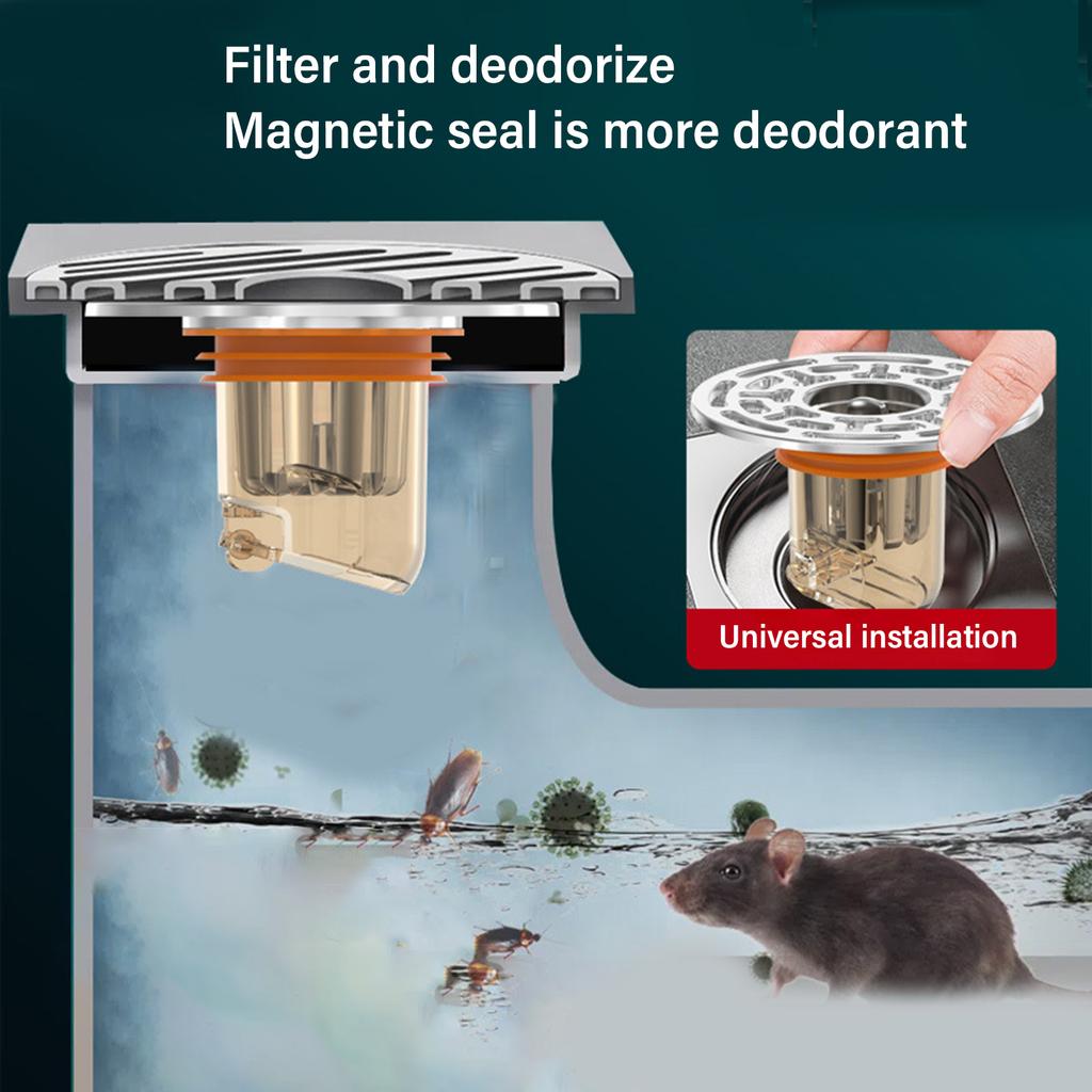 Self-Closing Floor Drain Antiodor Drainer Shower Strainer Cover AntiBlocking Round Floor Strainer Hair Catcher