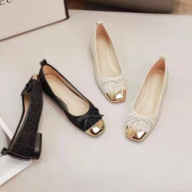 2025 New Round Toe Luxury Brand Design Bow Ballet Flat Shoes Women Genuine  Casual Shoes Zapatos Mujer Low Heel Shoes