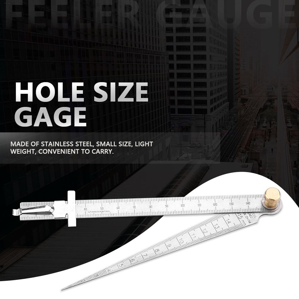 Wedge Taper Ruler Stainless Steel Welding Taper Feeler Gauge Depth Ruler Hole Inspection For Measurement Tool 1-15mm Taper Gaug