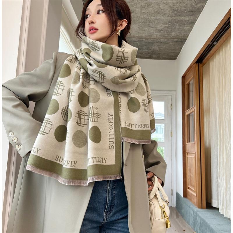 Scarf women's winter new imitation cashmere versatile air conditioner shawl women's high-end sense outer warm scarf