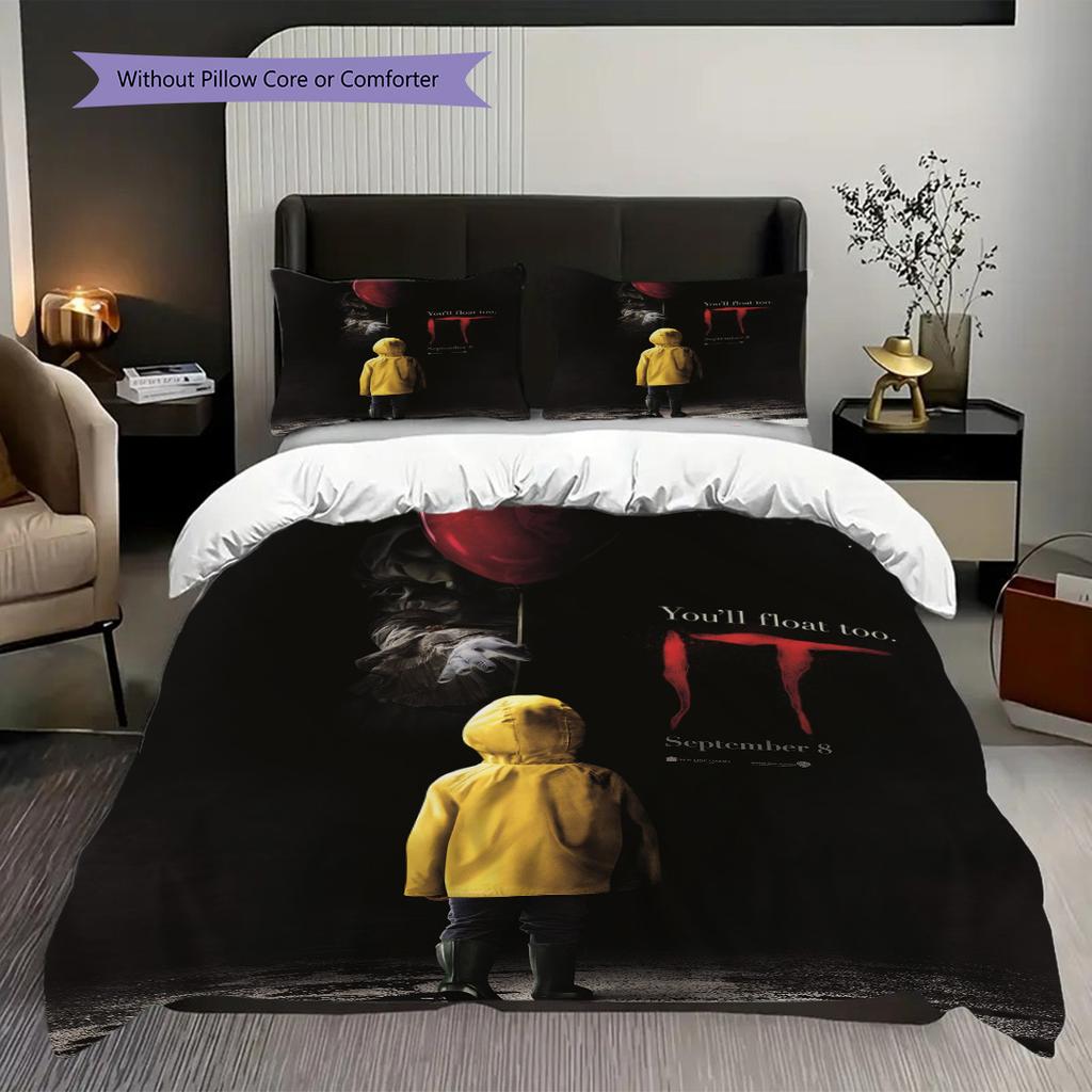 Clown Horror Set Bedding 1 Duvet Cover 2 Pillowcase Without Core Soft And Comfortable Christmas Birthday Gift Bedding Set Bedding