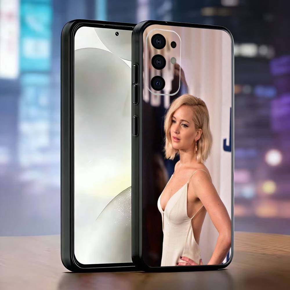 Custodia per Telefono Jennifer Lawrence Per Samsung S25,S24,S21,S22,S23,S30,Ultra,S20,Plus,Fe,Lite,Note,10,Copertina Nera