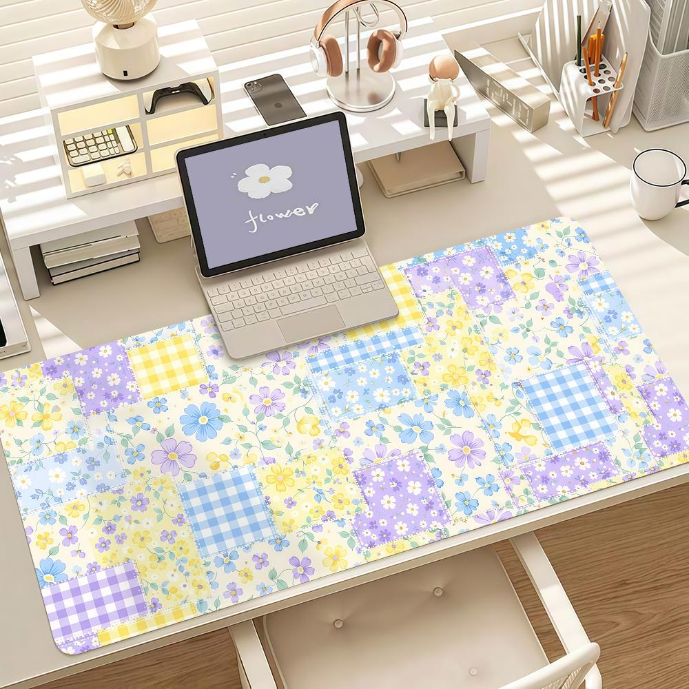 Fruit Plaid Strawberry Pink Girl Mouse Pad Anti Slip Rubber Edge Locked Thickened Laptop Gaming Desk Mat