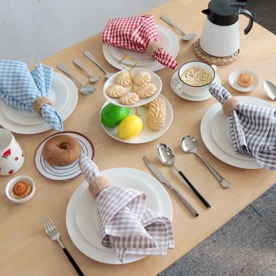 Fabric Napkin Kitchen Towel Wholesale Household Plaid Napkin Cotton, Square Napkin Cloth Tea Towel