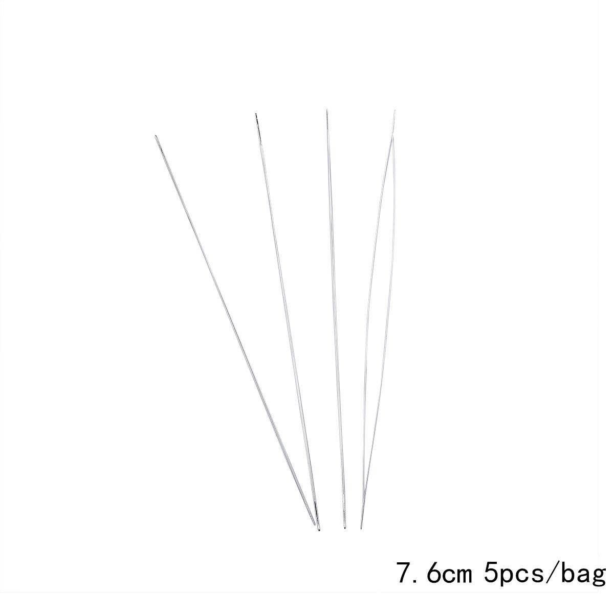 

Stainless Steel 5Pcs Opening Curved Beading Needles Tools Pins for Bead Threading String Cord Easy DIY Jewelry Findings Making 7.6cm/5pcs