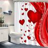 1Pc Heart Shaped Valentine S Day Shower Curtain - With Hooks Waterproof Mildew Proof Easy Install Washable