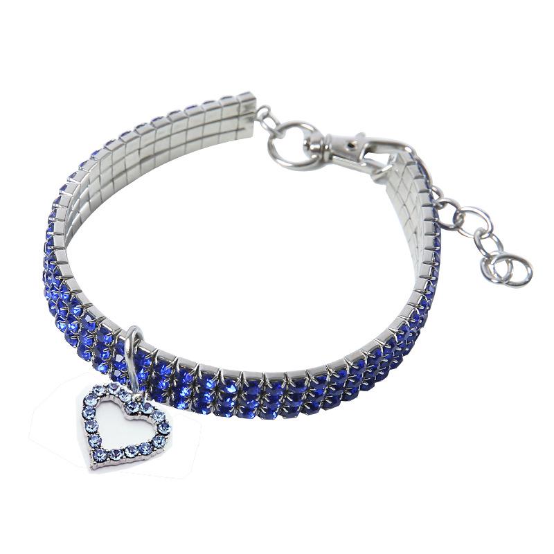 Heart-shaped Pet Collar Dog Cat Necklace Crystal Love Collar Personalized Design Pet Jewelry Decoration
