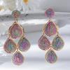 Raffia Water Drop Tassel Earrings - High-End European and American Style for Women