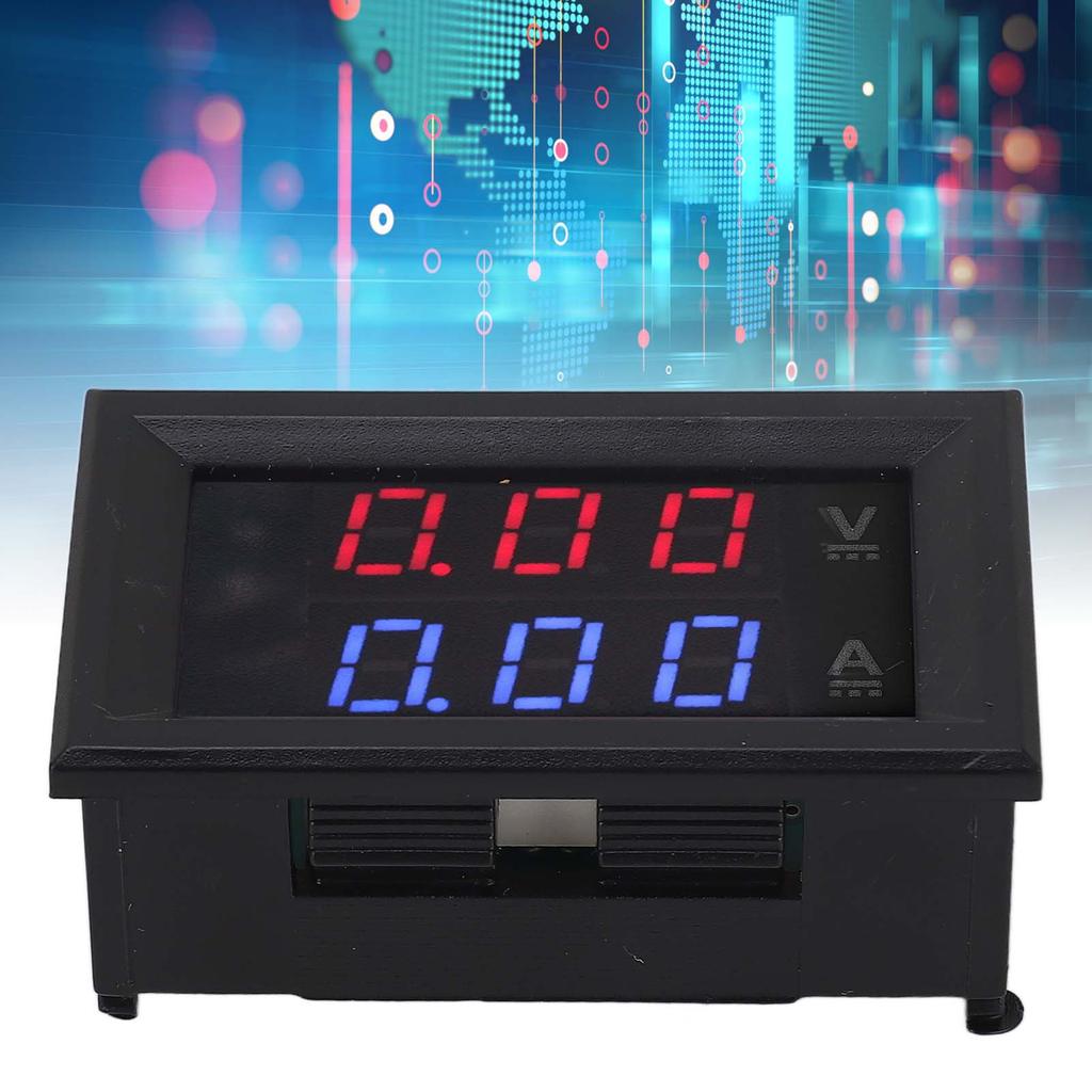 Voltage Amperage Monitor Gauge Amp Detector 0‑100V Voltage Current Meter with Calibration Potentiometers for Solar Panels