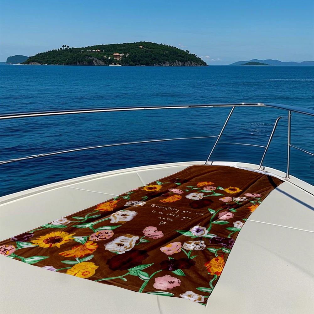 Bohemian Florals Quick Drying Bath Towel Microfiber beach towel - light weight swimming camping  yoga beach out
