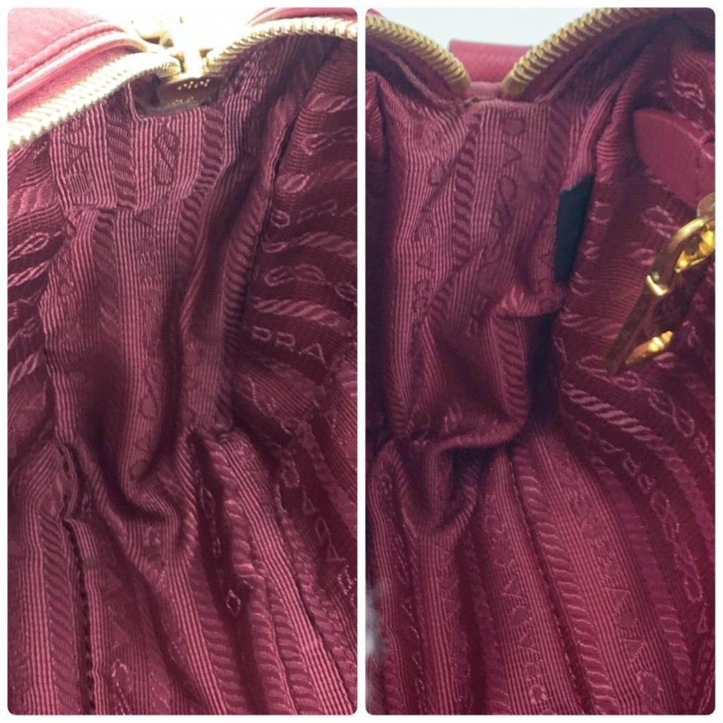 PRADA Shoulder Bag Pochette Crossbody Diagonal Strap Tessuto Nylon Gold Hardware Leather Pink Women's Triangle Logo Plate