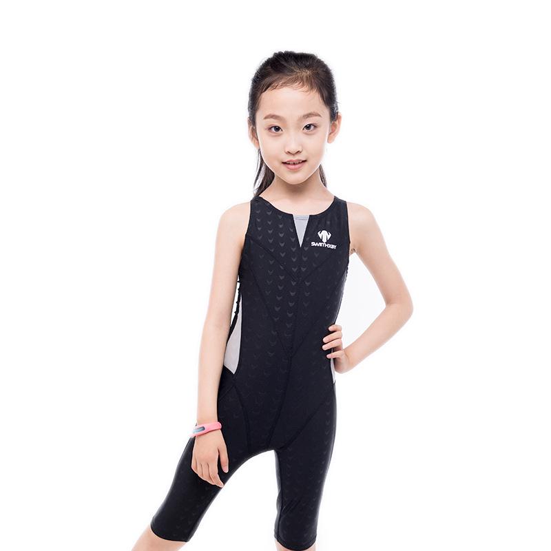 Hongxing Baiya Girls' Quick-Dry Sleeveless One-Piece Swimsuit for Students