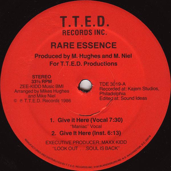 

12inch Record RARE ESSENCE Give It Here TDE3019 T.T.E.D. Record 1986 US SoulFunk Used