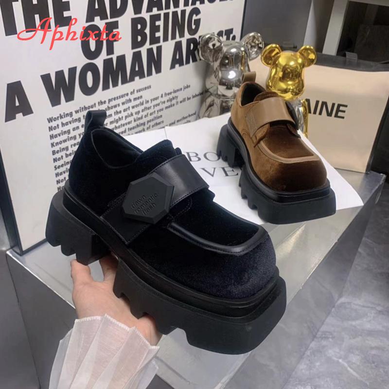 Aphixta 2025 New Women Ankle Boots Black Platform Modern Boots Brown High Heels Shoes Woman Boats Botines Para Mujeres