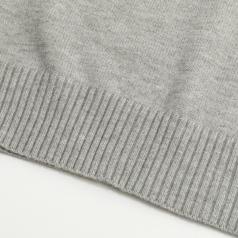 AMI White Heart-shaped Jacquard Alpaca Wool Blended Loose Sweater Polo Collar Men Pullover Sweater