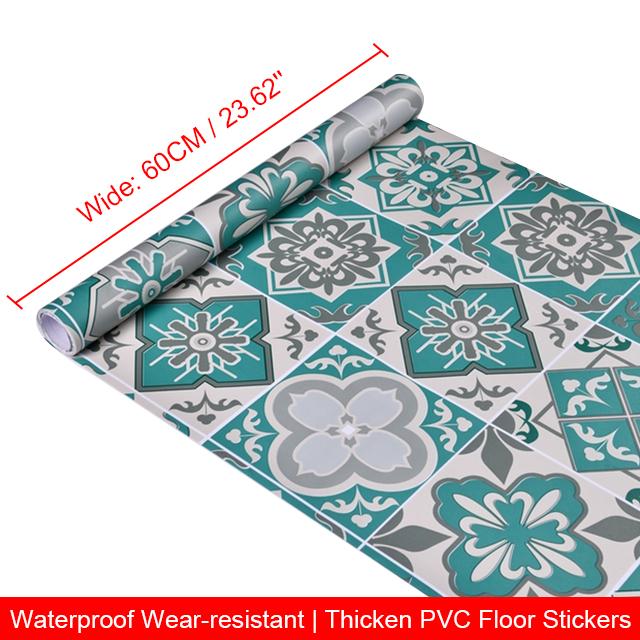 

Non Slip Wear Resistant PVC Floor Sticker Self Adhesive Waterproof Tile Floor Sticker Bathroom Living Room Decor PVC Sticker 1mx59cm (0.59 m2)