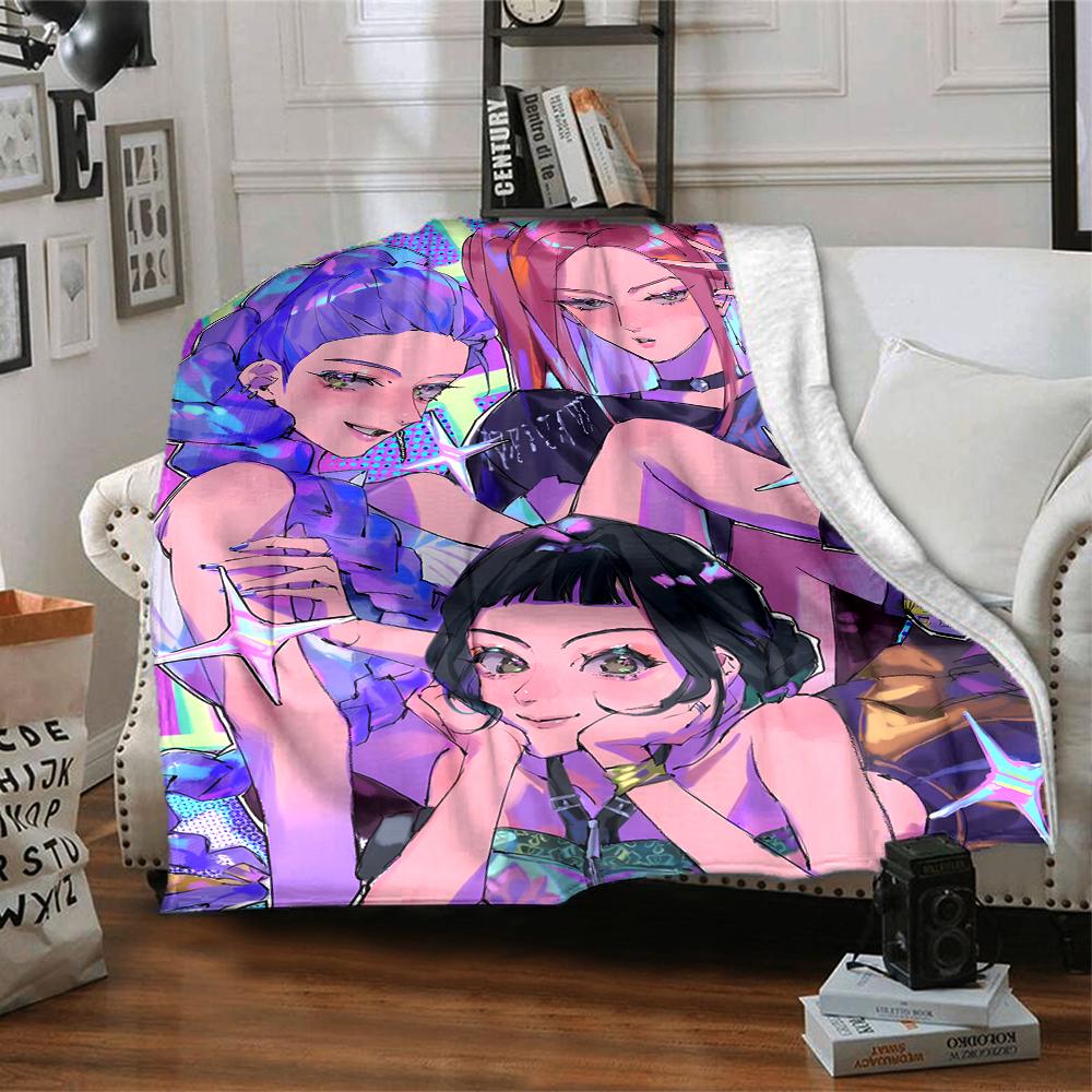 1pc KPop Demon Hunters9 Blanket, Gift, for Men and Women, Soft Blanket, Good for Sofa Bed Couch Travel, Lightweight Flannel Blanket