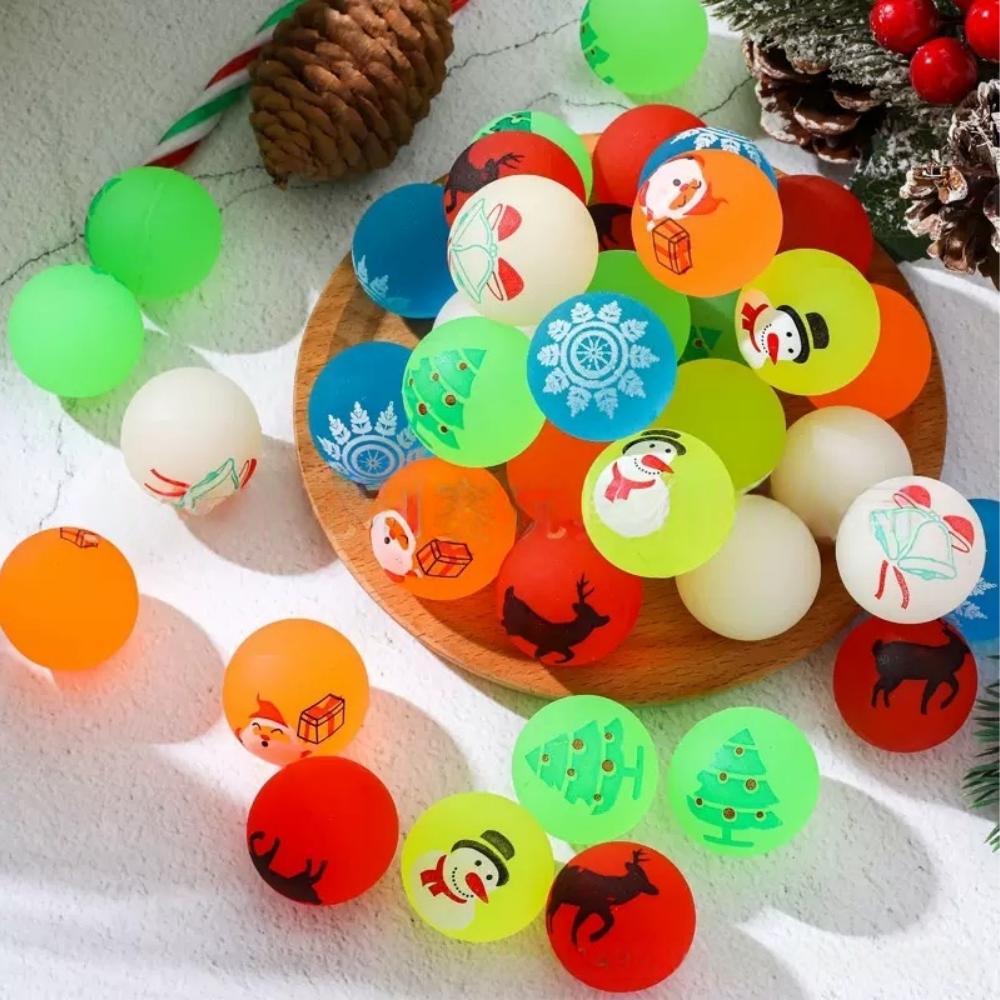 25/50 Halloween and Christmas Bouncy Balls Bulk Luminous Eyeball Bouncy Balls Pumpkin Witch Bat Pattern Halloween Party Love Toy