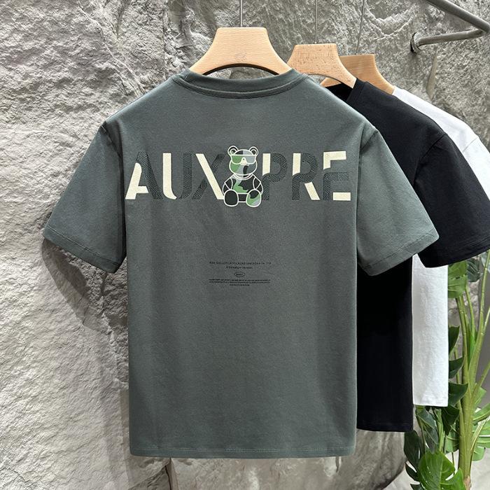 

Short-sleeved T-shirt Men s Loose Printed Thin T-shirt Summer Five-quarter Sleeve Sweatshirt T-shirt 5XL серый