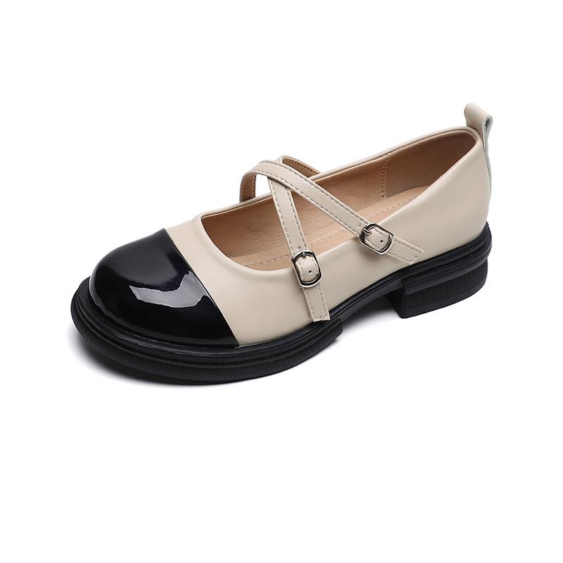Summer French Retro Platform Chunky Heel Mary Jane Loafers for Women