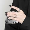 Vintage Exaggerated Irregular Curved Concave Wide Band Open Ring For Women Fashion Statement Jewelry