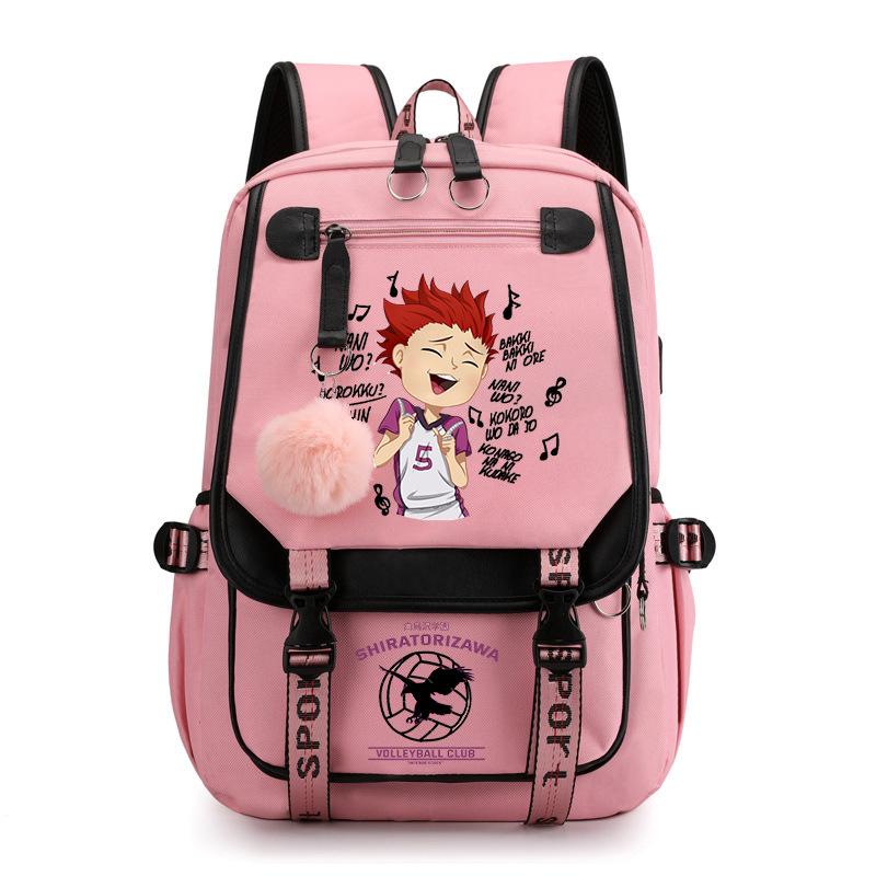 Anime volleyball teenager peripheral printing middle school student schoolbag outdoor large-capacity backpack