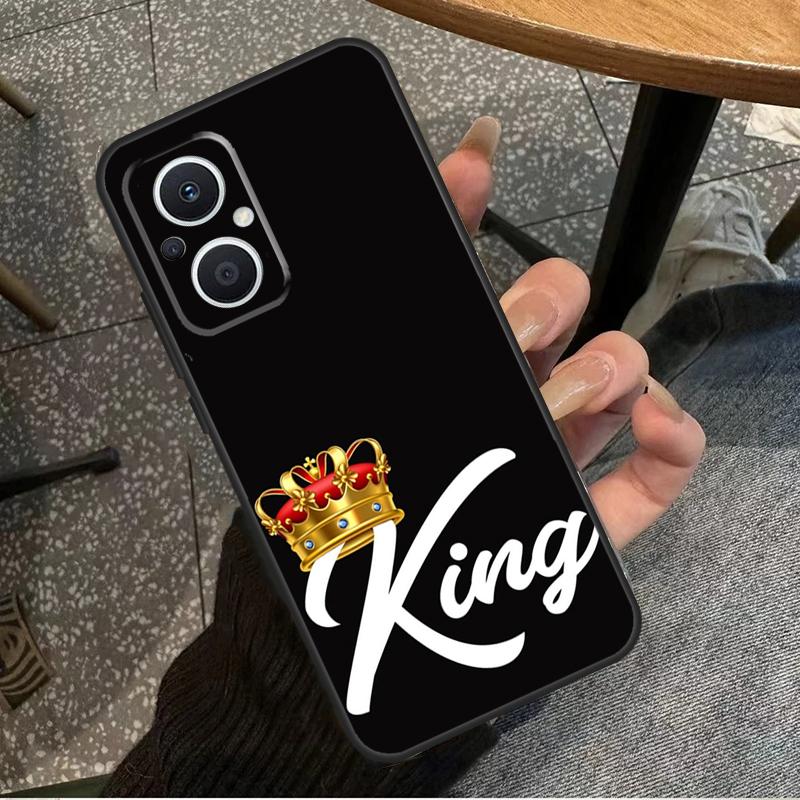 King Queen Crown For OPPO Reno 14 13 12 11 10 Pro 8T 11F 12F 13F 14F 7 8 Lite OPPO Find X8 X6 X5 X9 Pro Case