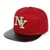 Metal Letter Leather Brim Hip Hop Hat Men and Women Baseball Cap Fashionable Flat Top Caps Casual Hats
