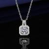 2026 Fashion Moissanite Princess Square Bag Three-piece Set Ring Earrings Pendant Necklace Women's Jewelry