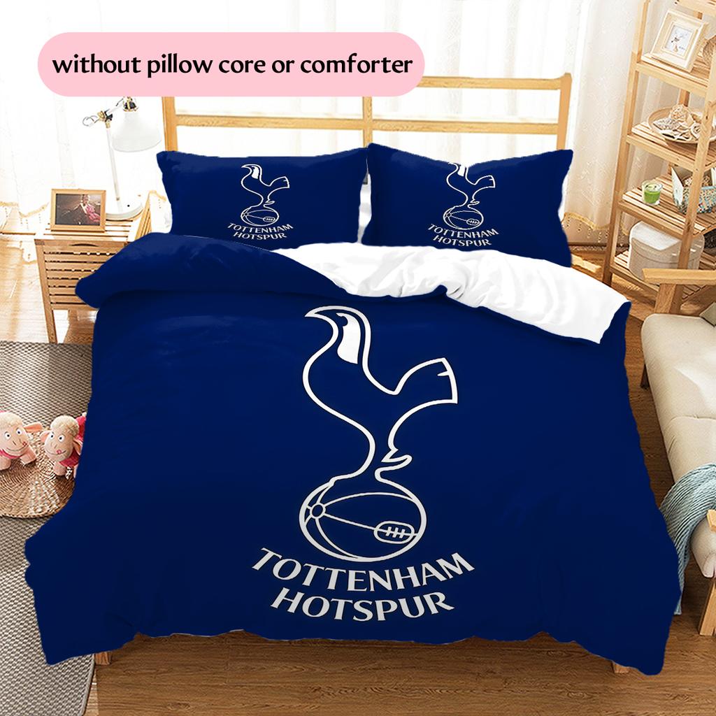 Tottenham Hotspur FC Pattern Bedding Home Decoration Birthday Gift (1 * Duvet Cover + 2 * Pillowcase, Without Core)