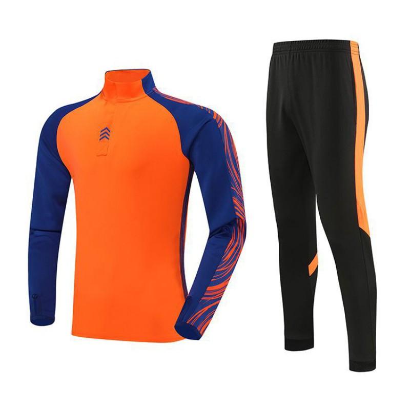 Long Sleeve Soccer Jersey Set With Half-Zip Jacket Unisex Sportswear Training Match Wear Youth Adult