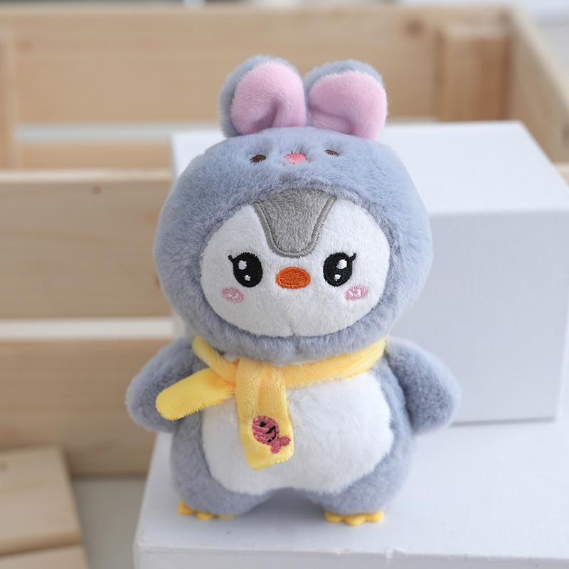 Adorable Plush Penguin Keychain Doll Soft Pp Cotton Gift Blue Pink Gray Yellow