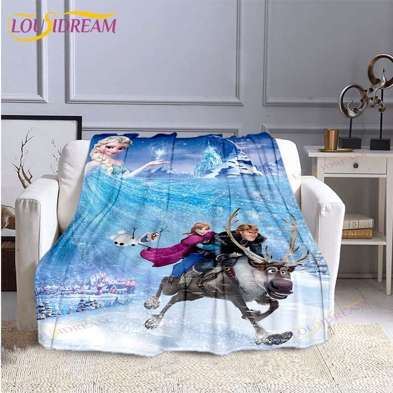 Gefrorene Mode-Decke Anime Flanell Bett-Überwurf Weiche 3D-bedruckte Cartoon-Decke Sofa Reise Camping Kinderdecke