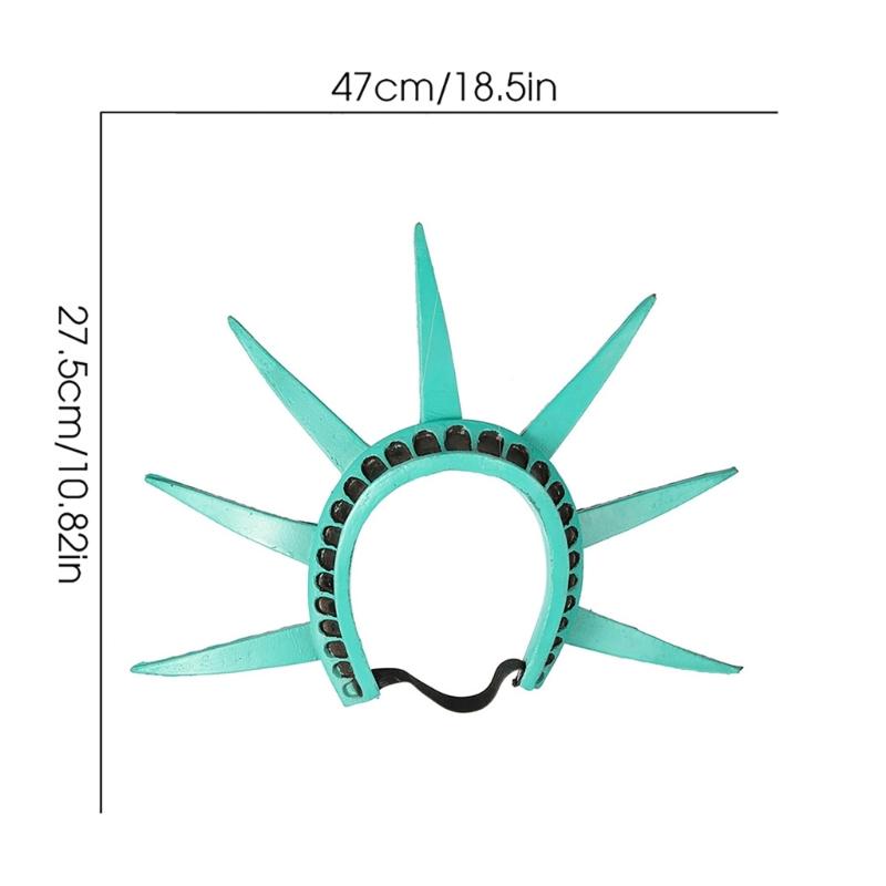 Frihetsgudinnan Fackla och Krona Set Frihetsgudinnan Pannband Statyer Kostymtillbehör för Halloween Cosplay