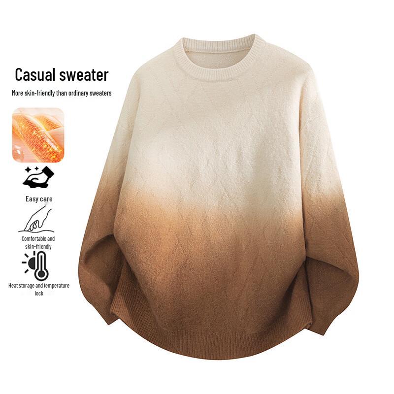 VUUG Korean-Style Gradient Crewneck Knit Sweater