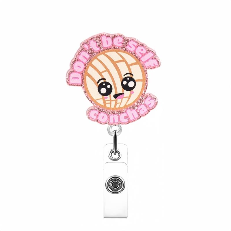 Cartoon Acrylic Badge Holder Retractable Badge Holder Retractable Badge Holder with Metal Clip for Nurse Doctor Student