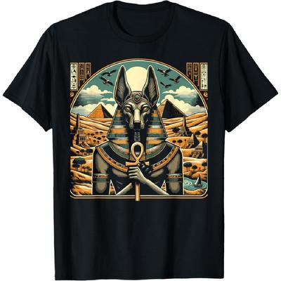 Anubis Mythologie Égyptienne Divinité Pyramide Égypte Ancienne T-Shirt