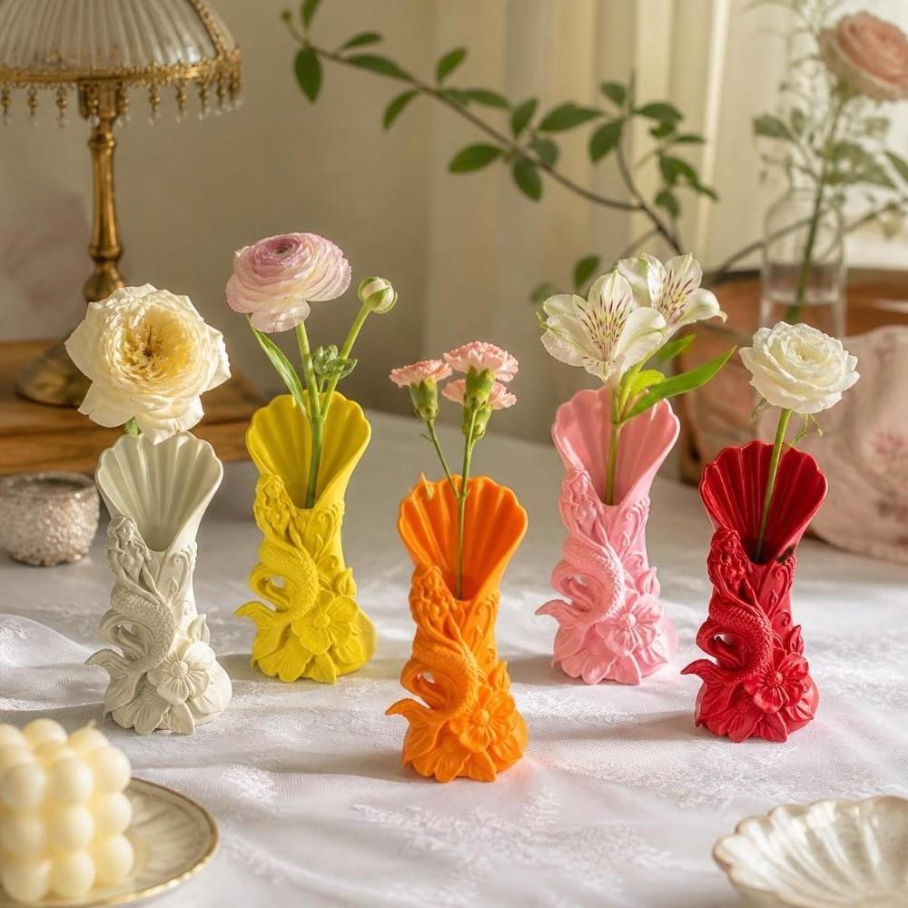 Minimalist Mermaid Shell Vase 3D Printing Mermaid Sculpture Desktop Decorative Vase Gift