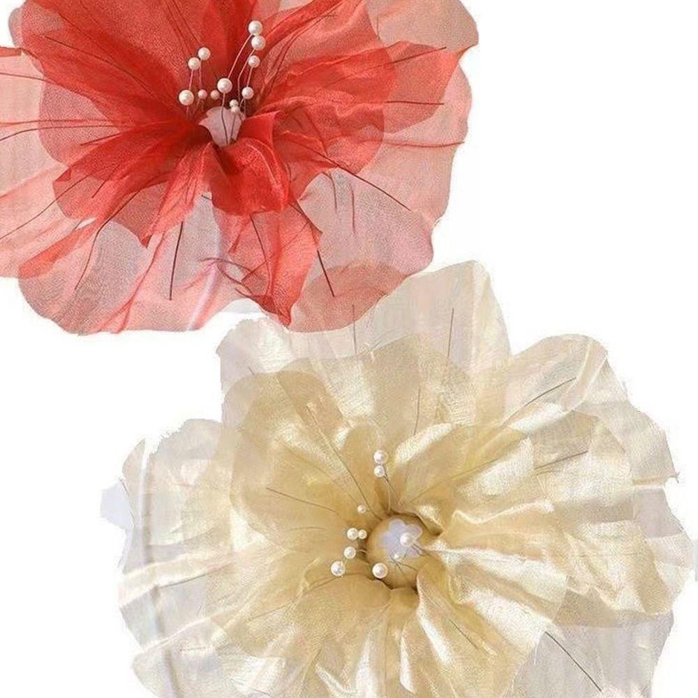 3D Large Artificial Flower 50cm Big Silk Mesh Flower Giant Silk Flower  Window Display