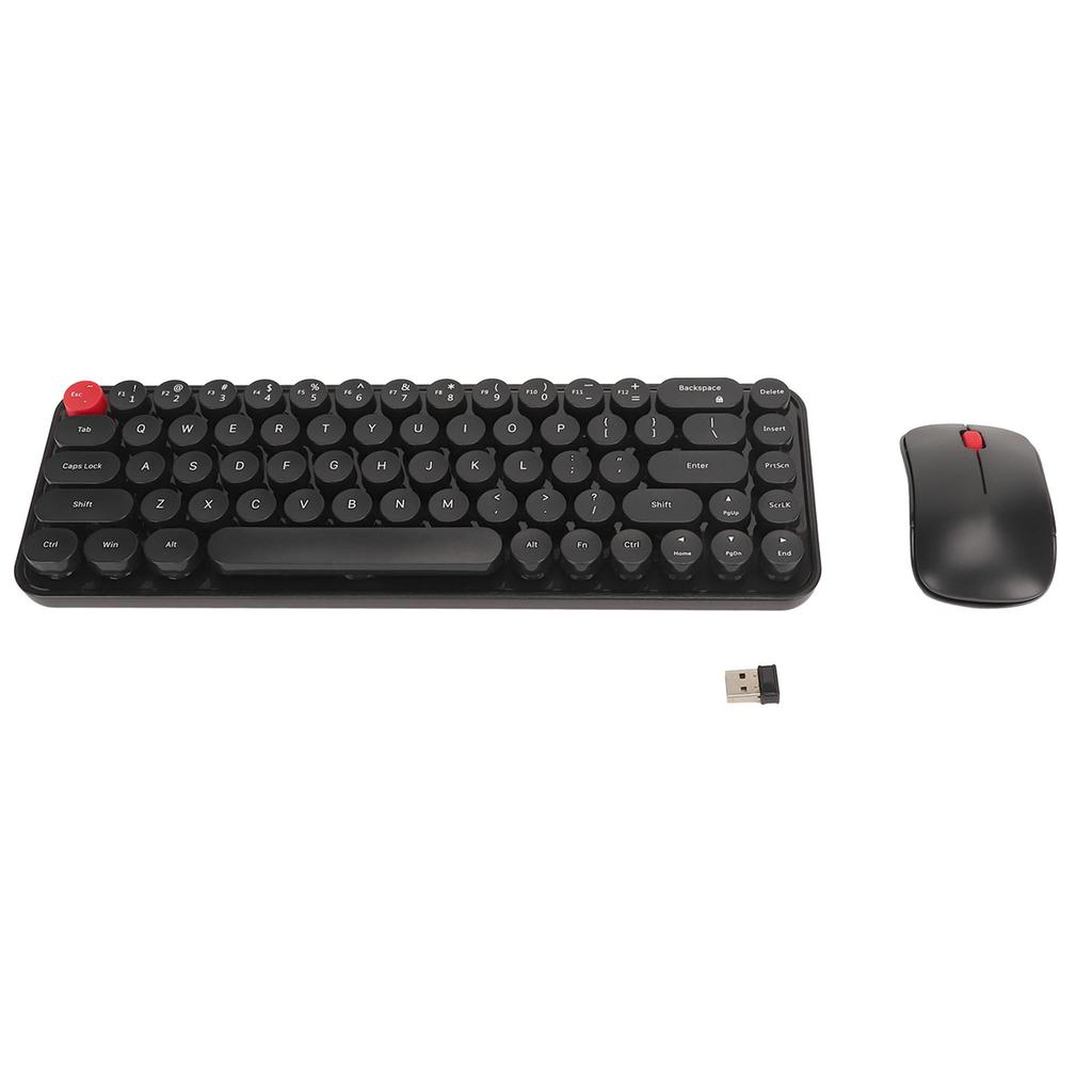 Typewriter Keyboard and Mouse Combo 68 Keys 2.4GHz Stable Battery Powered Retro Typewriter Keyboard for