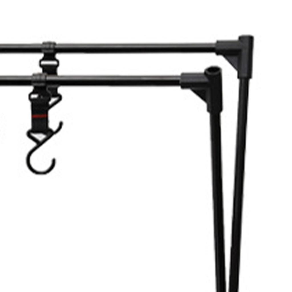 Camping Cookware Hanging Rack with Mesh and Hook Multilayer Collapsible Space Saving Camping Tools