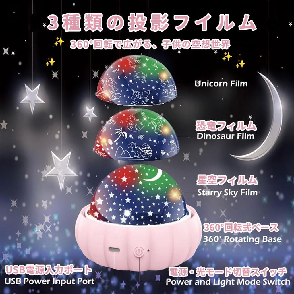 ROBOT PLAZA Planetarium Projector for Home Use, Kids' Star Projector, Ceiling Projection, Starry Sky Light, Toy, Birthday Gift (Pink)