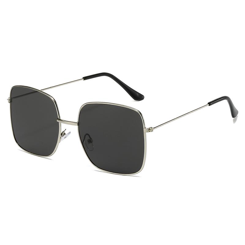 Minimalist Metal Square Sun Glasses Women Men Large Frame Fashion Sunglasses Commute Business Female Male Eyeglasses UV400