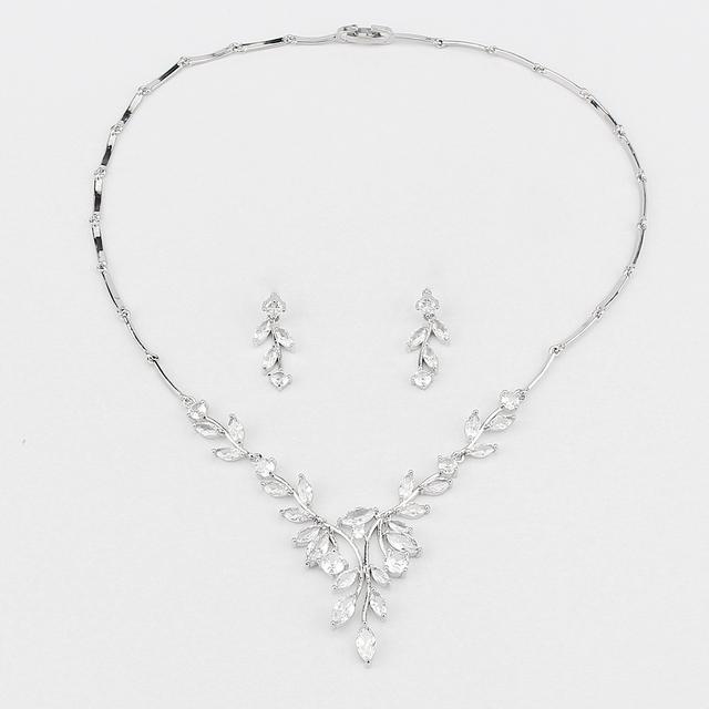 

Emmaya элегантный комплект блестящих украшений с кубическим цирконом, модное очаровательное ожерелье и серьги для банкета, нежный подарок на помолвку белого золота